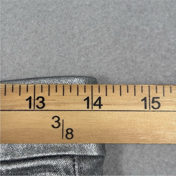 Frank And Eileen Sligo Skinny Jeans Womens 28 Metallic Silver Stretch Saw Hem - Picture 2 of 11